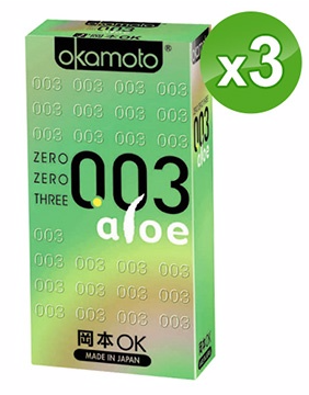 Okamoto Aloe 003 Siêu mỏng 10 miếng 3 hộp