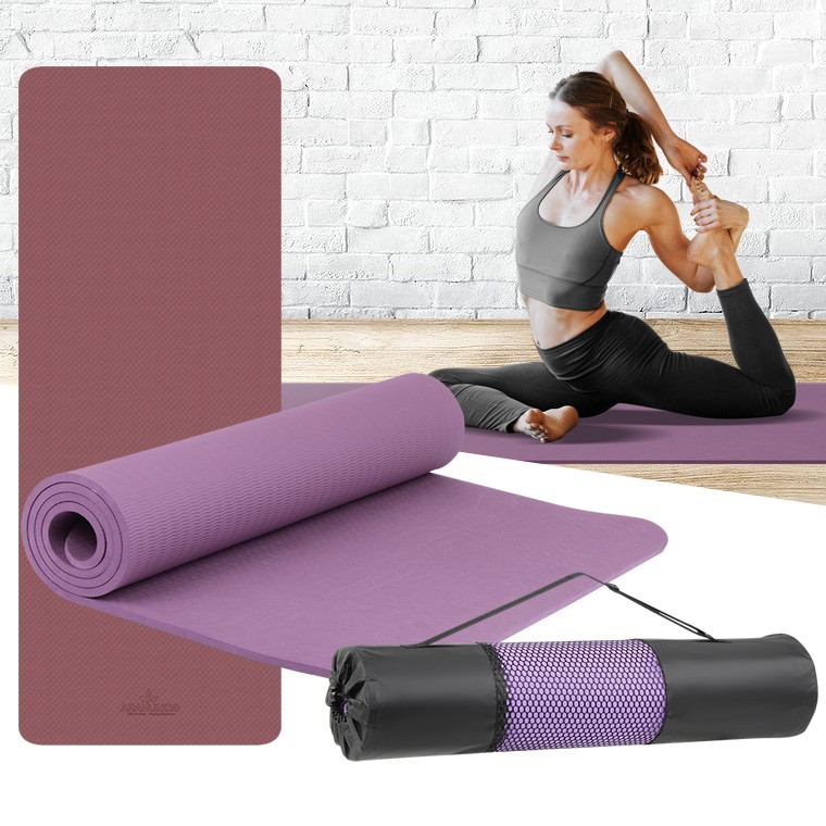 Tấm lót tập yoga chống trượt rộng TPE 10 mm có thể gập lại