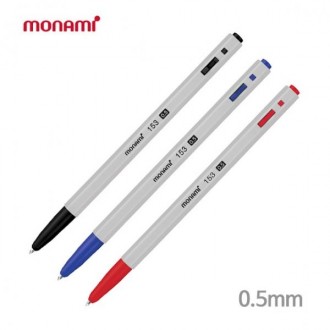 Bút bi Monami 0,5mm 12 dụng cụ viết văn phòng màu xanh đỏ đen