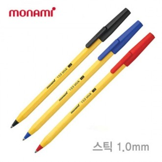 Bút bi Monami Stick 1.0mm 12 miếng Bút bi xanh đỏ đen