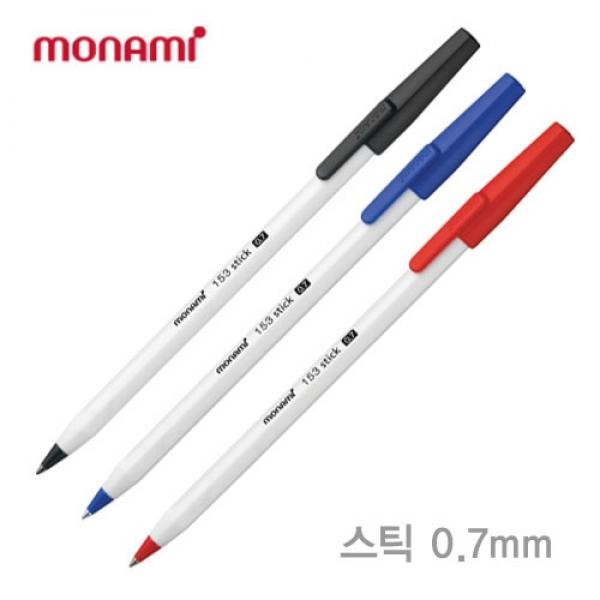 Monami Stick Bút Bi 0.7mm 12 Miếng Bút Bi Xanh Đỏ Dụng Cụ Viết