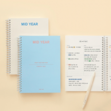 Nhật ký cố định Năm 6 tháng Giữa tai Kế hoạch hàng ngày A5