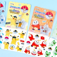 Nhãn dán trang trí vòng chìa khóa nước kép Pokemon-12EA