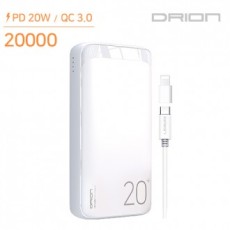 [Huni Case] ​​​Pin phụ tốc độ cao Drion PD 20W/QC 3.0 20000mAh (CÁP C-TYPE + 8 PIN GEN)