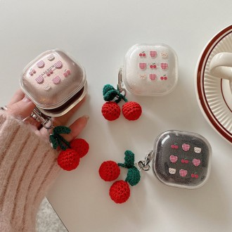 Linkvu Cherry Bear Đan móc khóa Galaxy Buds 2/Pro/Live TPU Case Galaxy Buds Pro Live