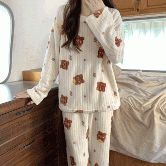 (Công ty TNHH BK) Bộ Pyjama Microfiber Baby Bear