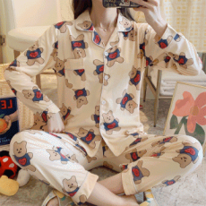 Bộ pijama gấu bông