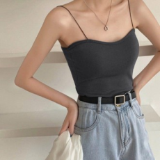 Áo lót nữ có sẵn, dây đeo vai mỏng, áo ba lỗ bên trong thông thường, áo thun crop top, áo ống thể thao, áo crop top, yoga