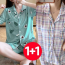 Bộ 2 Quần Pyjama Tay Ngắn Mùa Hè Nữ Oải Hương Bơ Quần Short Nữ Check Pyjama Xinh Xắn