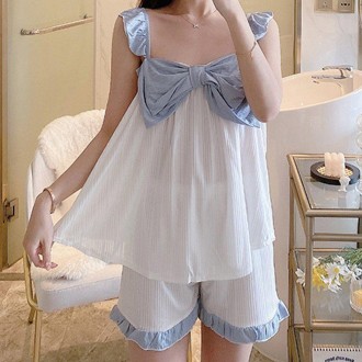 Nữ Mùa Hè Homewear Bộ Đồ Ngủ Đảng Tank Top Pyjama Set Trắng Nữ Homewear Quần Khá Thoáng Mát