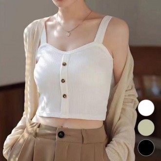 Mũ lưỡi trai tích hợp nút crop tank top áo ngực không tay nắp bên trong không tay