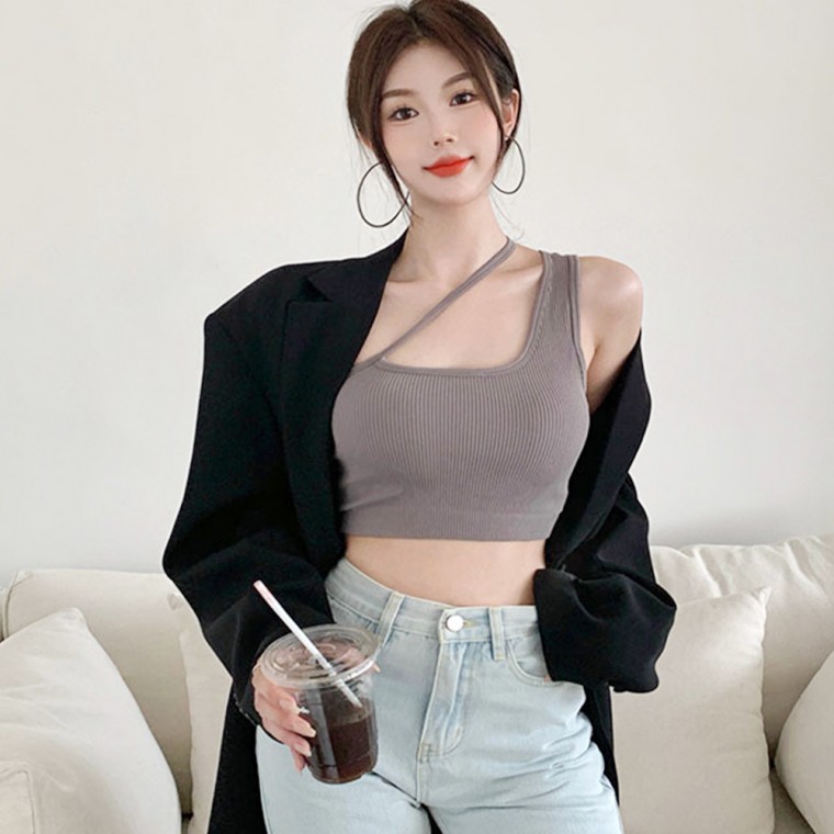 Áo crop top có mũ lót bên trong áo lót 3 màu