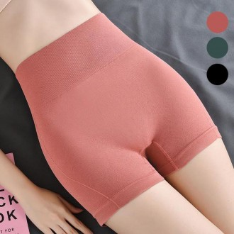 Quần lót co giãn che bụng nữ lưng cao dài 5/4 cotton bên trong nữ mùa đông dài 3/4 chải lông