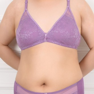 [Sorosate] Sản xuất trong nước họa tiết hoa hồng phủ lưới không dây size lớn B cup bra