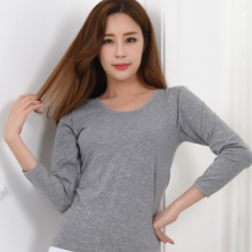 [Bosingak]Đồ lót cơ bản dài tay bằng vải thun cotton trơn cơ bản