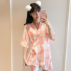 Áo khoác kimono phong cách mùa hè quần short ngắn tay homewear Bộ nữ lạnh nhạy cảm Bộ đồ ngủ Bộ đồ ngủ Pyjama Đảng