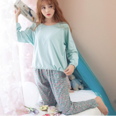 Chia Sẻ Xếp Ly Dây Nữ Hoa Dài Quần Trơn Dài Tay Pyjama Bộ Homewear Pyjama Đảng Bộ Đồ Ngủ Ngủ