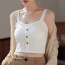 Áo crop top có mũ tích hợp nút có gân thoải mái cho nữ