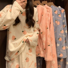 Bộ đồ ngủ ngủ hoa đào pyjama trên dưới 500207