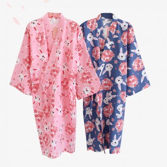 Hoa Anh Đào Thỏ Bộ Đồ Ngủ Nữ Homewear Yukata Một Mảnh Bộ Đồ Ngủ Pyjamas Tắm Áo Choàng