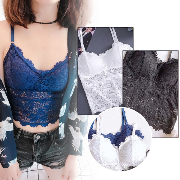 Áo ba lỗ cổ chữ V gợi cảm của phụ nữ bralette dây đáng yêu áo ba lỗ không tay áo ngực hàng đầu bralette áo ba lỗ mùa hè quần áo lót đồ lót cotton không dây