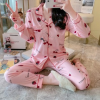 Cubling/Dâu Cherry Áo sơ mi-loại Bộ đồ ngủ trên và dưới Bộ đồ ngủ Pyjama Set Bộ đồ ngủ nữ Bộ đồ ngủ đôi Bộ đồ ngủ cotton Bộ đồ ngủ