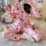 Cubling/Dâu Cherry Áo sơ mi-loại Bộ đồ ngủ trên và dưới Bộ đồ ngủ Pyjama Set Bộ đồ ngủ nữ Bộ đồ ngủ đôi Bộ đồ ngủ cotton Bộ đồ ngủ