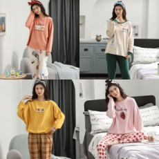 Eunchang] Lãng Mạn Đáng Yêu Homewear 11 Loại Bộ Đồ Ngủ Quần Áo Thể Thao Quần Áo Tập Luyện Bộ Đồ Ngủ Bộ Đồ Ngủ Mặc Phòng Chờ Nữ Cặp Đôi Nữ Cotton