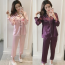 Set đồ ngủ lụa trên dưới Bộ đồ ngủ pijama cặp đôi 190716