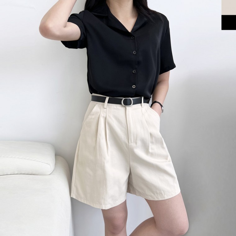 KSS 3772 Quần short nữ cài cúc kèm thắt lưng