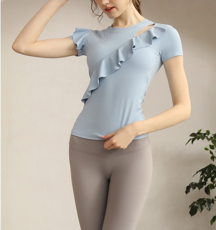 G126066 (kèm chữ hoa) Frill Yoga Pilates Tee Golf Wear