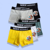 Quần Sịp Boxer Nam Quần Sịp Dây Kéo In Hình Khỉ Khỉ Thắt Nơ Quần Short Nam Boxer Slim Fit Đồ Lót Thoải Mái Quần Lót