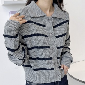 Áo cardigan dài tay cổ lọ mùa xuân thu đan dangara cơ bản cơ bản thường ngày cho nữ