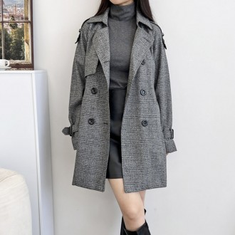 Phụ Nữ Cô Gái Trench Coat Hàng Ngày Đáng Yêu Nhân Viên Văn Phòng Sinh Viên Rãnh Họa Tiết Kẻ Sọc Điểm Cưới Khách Nhìn Giao Mùa Xuân Thu Áo Khoác Ngoài