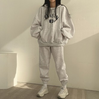 Set áo hoodie in chữ 1 màu cho nữ LK-SS32