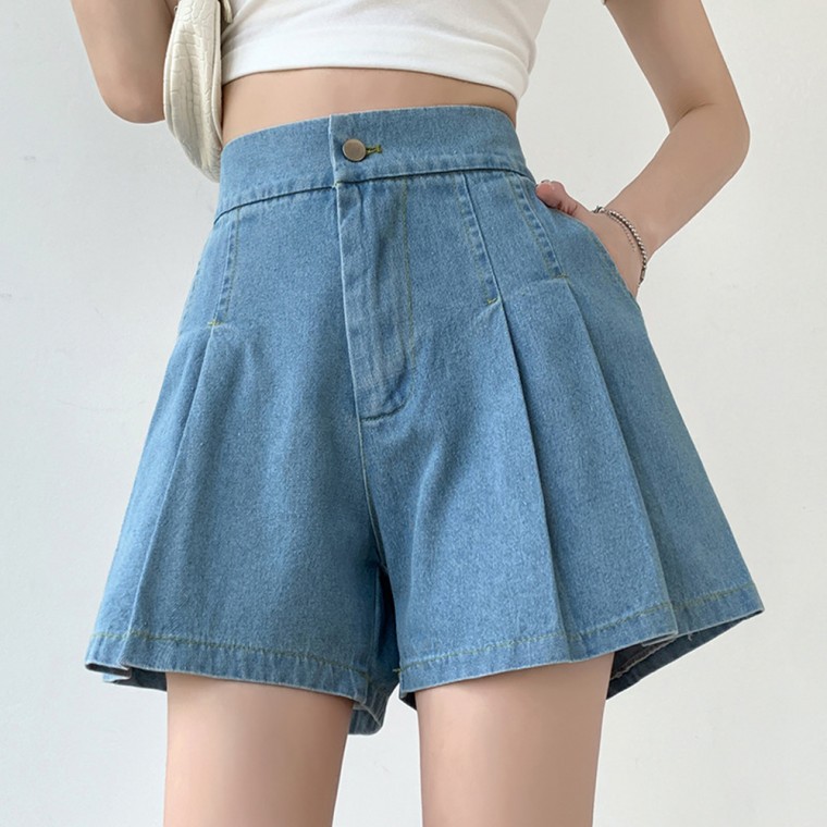 Quần short váy xếp ly denim LL-B104