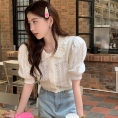 Áo cardigan dệt kim cổ phồng LL-O102