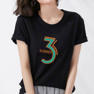 Summer Three 031 30s Size Lớn Unisex Tay Ngắn Trơn