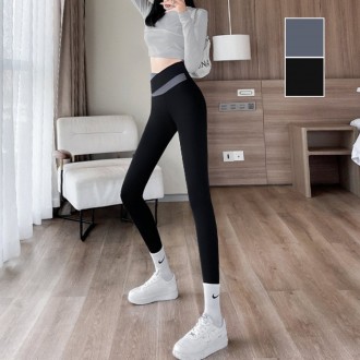 Quần legging phối sọc chéo phối màu 9/4 mỏng URD-206