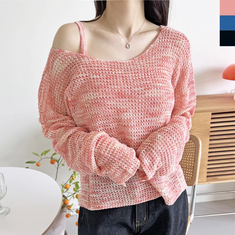 Bộ áo crop top dệt kim lưới 2L-CBB 1034 dành cho nữ