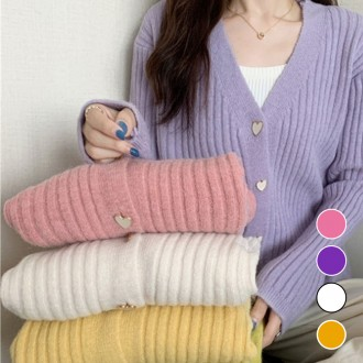 Áo cardigan nữ đính nút trái tim xinh xắn đáng yêu