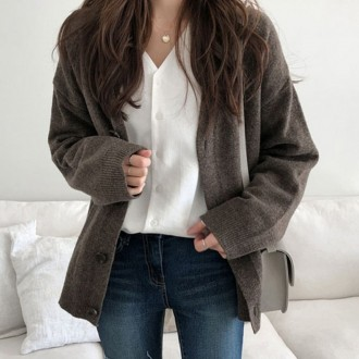 Áo len dệt kim nữ 4 màu cơ bản, áo cardigan dễ phối đồ, item không thể thiếu giữa các mùa, áo cardigan thoải mái, áo cardigan nữ