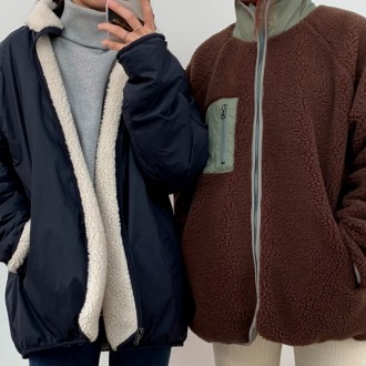 Áo liền quần lông cừu unisex có khóa kéo hai mặt WS-HS24