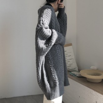 Áo len cardigan dài xoắn