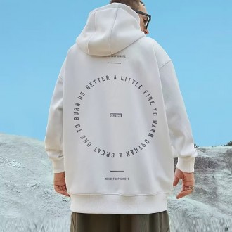 Áo hoodie dáng rộng in chữ dành cho nam IS-TS71