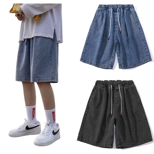 Quần short denim nam, quần dài 3/4, quần short học sinh