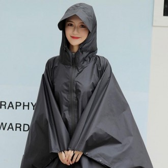 Áo mưa Unisex Poncho Áo mưa leo núi Áo mưa di động màu đen