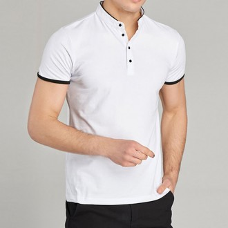 Áo thun cổ henley chất liệu cotton có cổ cho nam mùa hè