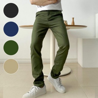 Quần chino thẳng theo mùa quần cotton cơ bản cho nam