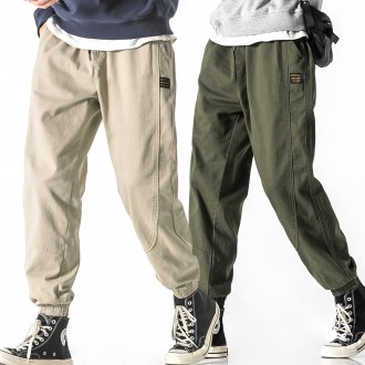 Quần thể thao Jogger Quần cotton sọc bốn mùa hàng ngày cho nam